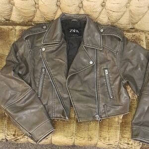 Zara Dark Green Biker Jacket *Missing Belt